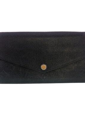 Louis Vuitton Flap Portefeuille Sarah Monogram Empreinte Leather Wallet Black
